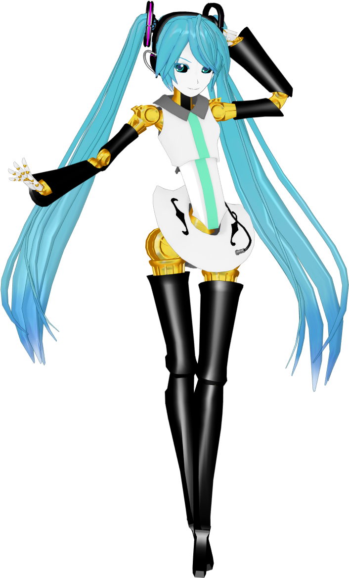 Denpa Robot Miku - Robot Mmd Models (747x1200), Png Download