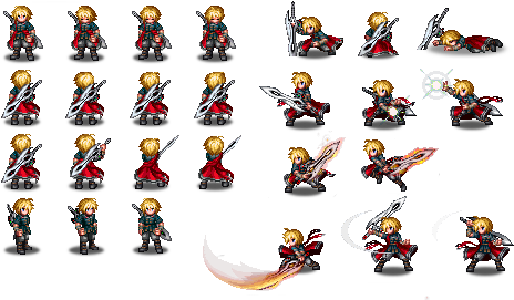 Final Fantasy Sprite Png Black And White Library - Ff Brave Exvius Sprites (483x279), Png Download
