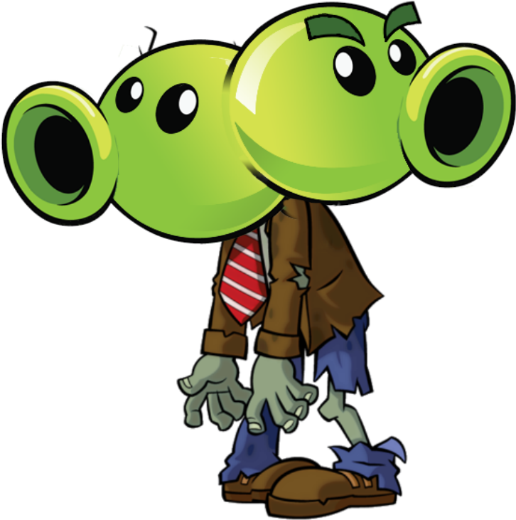 Split Pea Zombie - Plants Vs Zombies Zombie Pea (1280x960), Png Download