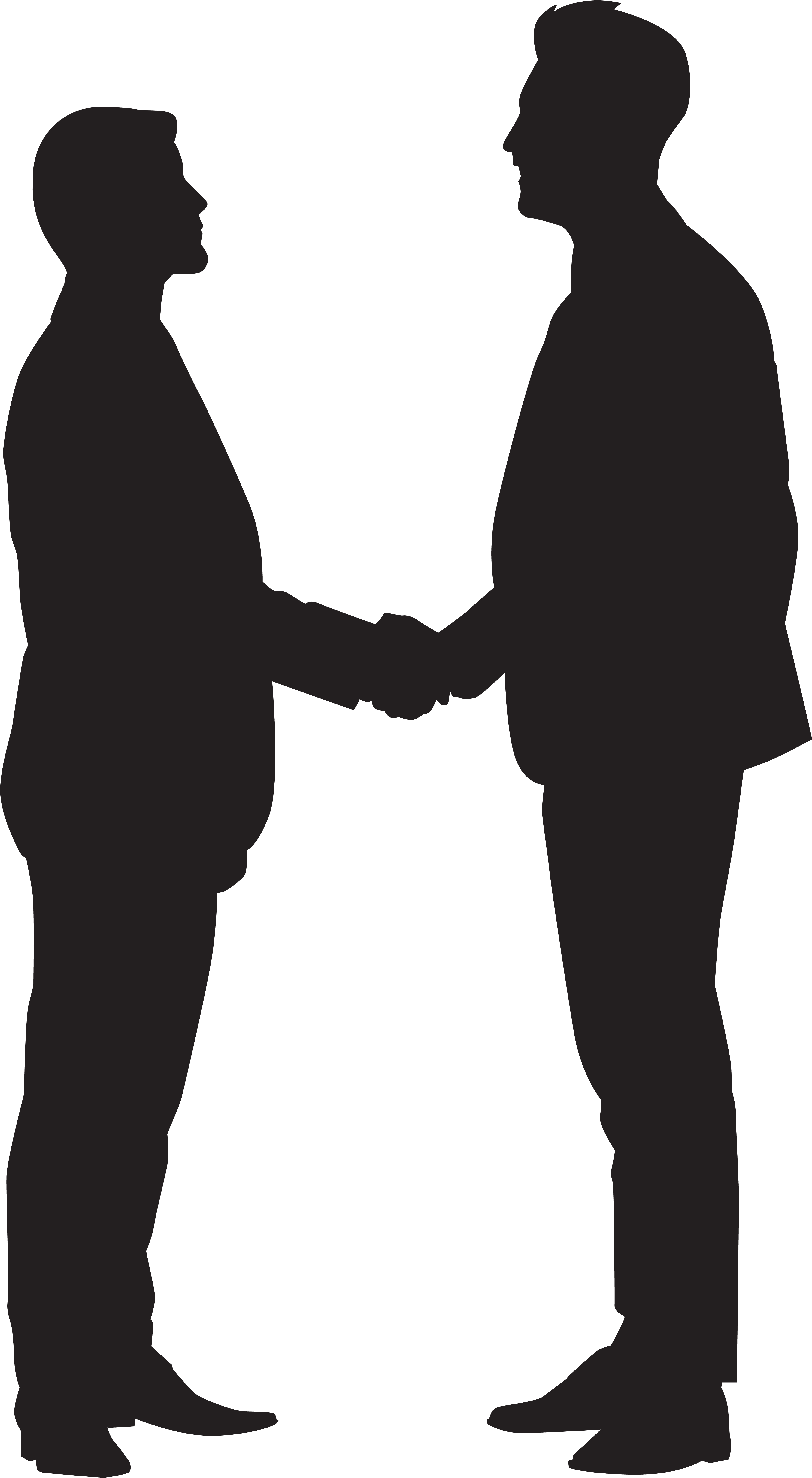 People Shaking Hands Silhouette (4395x8000), Png Download