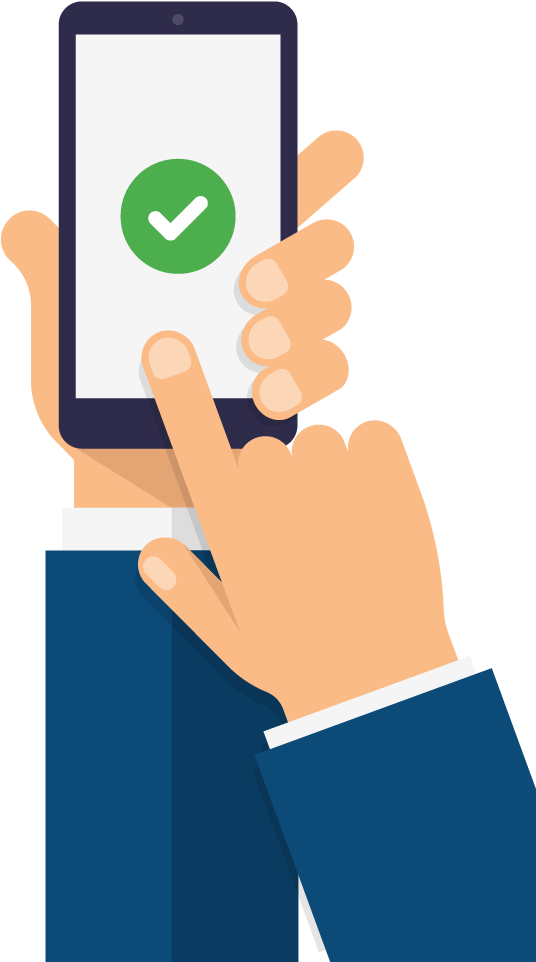 Hands Holding Up Phone In Suit2 01 - Hand Phone Illustration Png (560x1043), Png Download