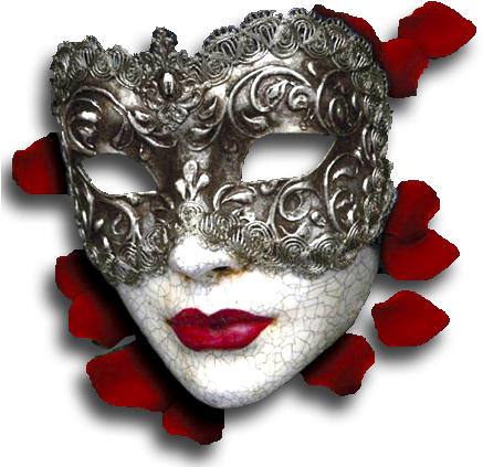 Masquerade Mask Transparent /tg/ - Venetian Drama Mask Glass Pendant Necklace Keychain (440x440), Png Download