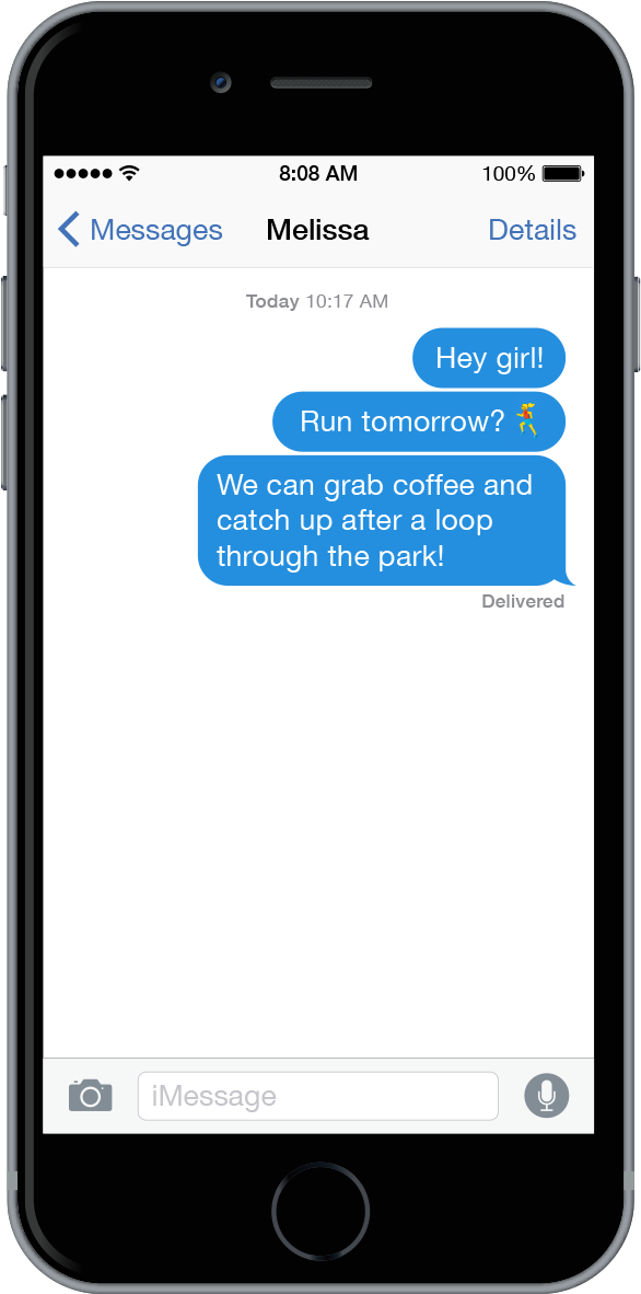 Runninggirlmock - Text Message To Follow Up Application (600x1210), Png Download