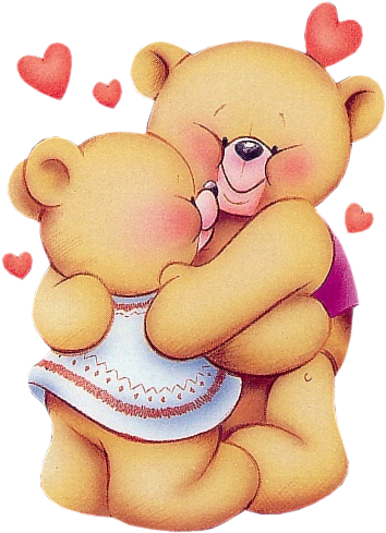 Valentine Teddy Bears Png Clipart Picture - Cartoon Teddy Bears Hugging (390x513), Png Download
