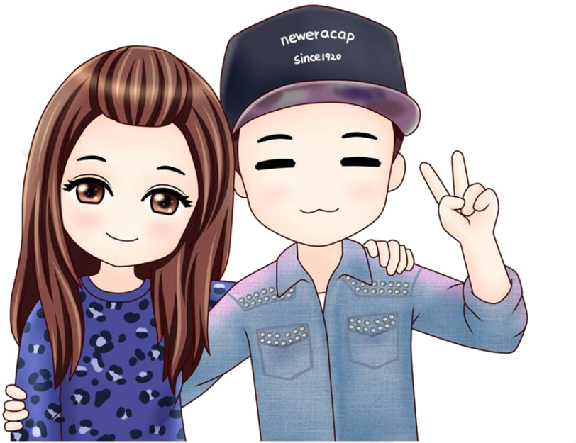 Monday Couple Chibi Png By Minhoonie On Deviantart - Chibi Couple (900x707), Png Download