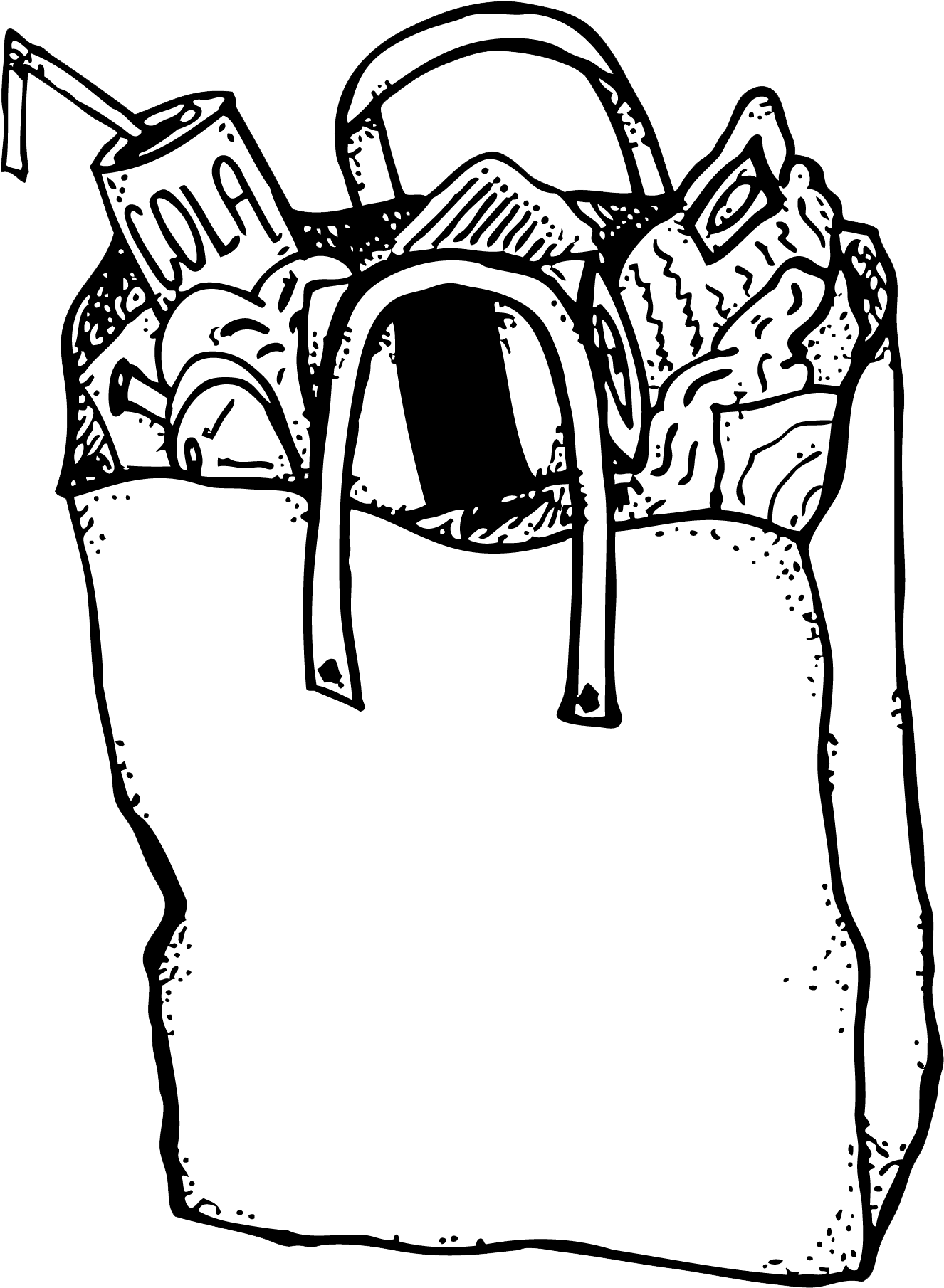 Trash Bag Drawing At Getdrawings - Drawing (2153x2415), Png Download