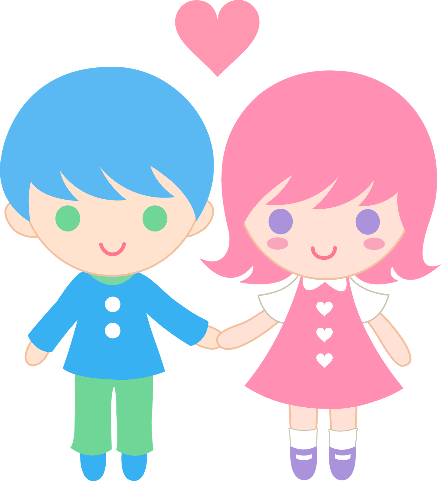 Couple Clipart Animated - Cartoon Love Couple Png (1469x1600), Png Download