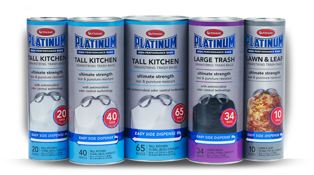 Explore Platinum → - Ultrasac Platinum Ulp 013009040 Kitchen Drawstring (998x558), Png Download