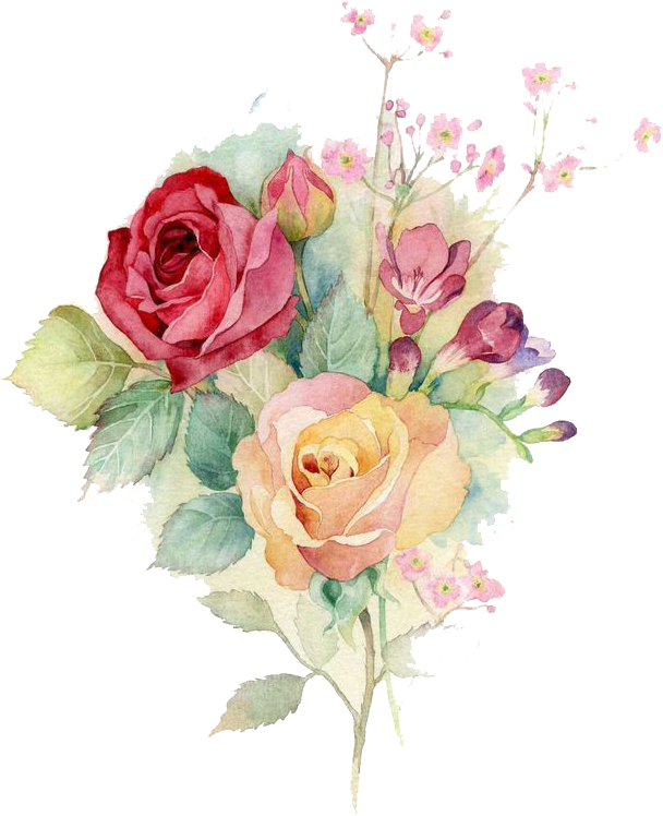 Bouquet Vector Watercolor Clipart Download - Watercolor Flower Bouquet Png (658x918), Png Download