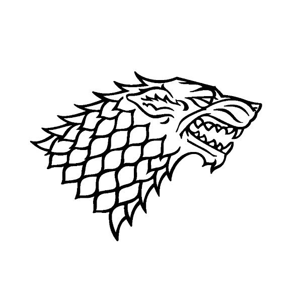 House Stark Of Thrones - Game Of Thrones Direwolves Logo (600x600), Png Download