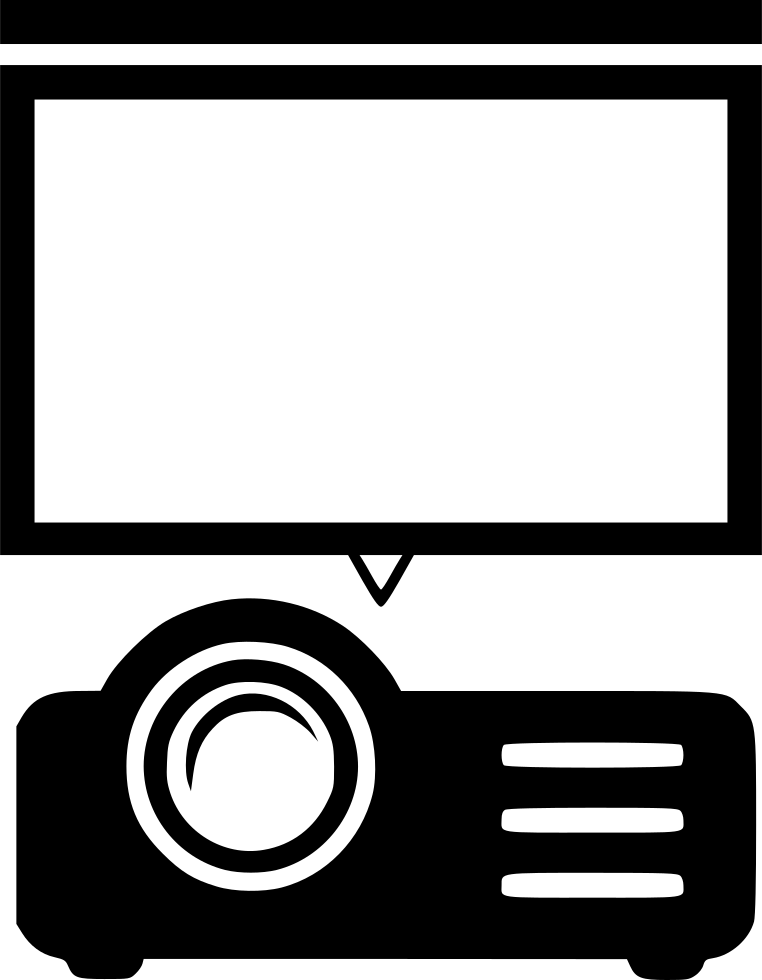 Projector Screen Movie Presentation - Projector Icon Png (762x980), Png Download
