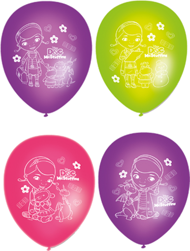 11" Official Doc Mcstuffins Characters Latex Balloons - Disney Doc Mcstuffins Party Balloons (500x500), Png Download