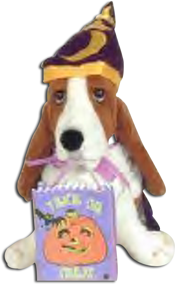 Halloween Decorations, Stuffed Animals And More Download - Basset Hound Wizard (674x1000), Png Download