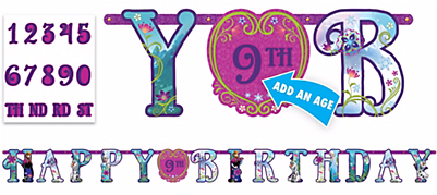 Disney Frozen Jumbo Add An Age Letter Banner - Disney Frozen Jumbo 'add An Age' Birthday Banner (400x414), Png Download