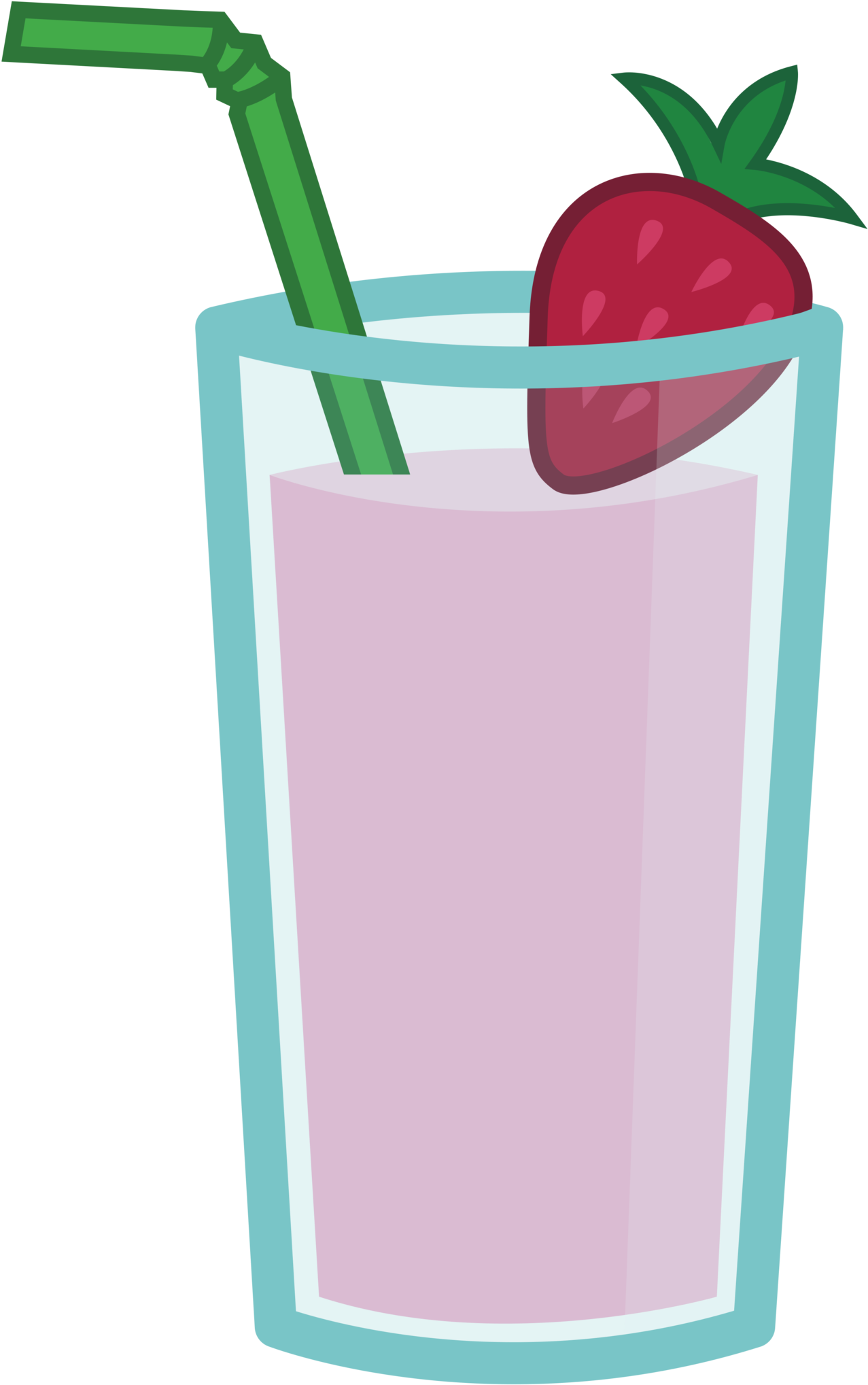Image Freeuse Stock Milkshake Green Free On Dumielauxepices - Strawberry Banana Smoothie Cartoon (1280x2109), Png Download