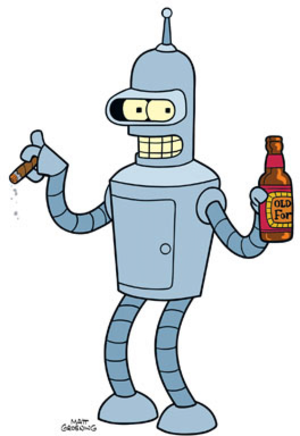 Bender - Robot In Futurama (300x436), Png Download