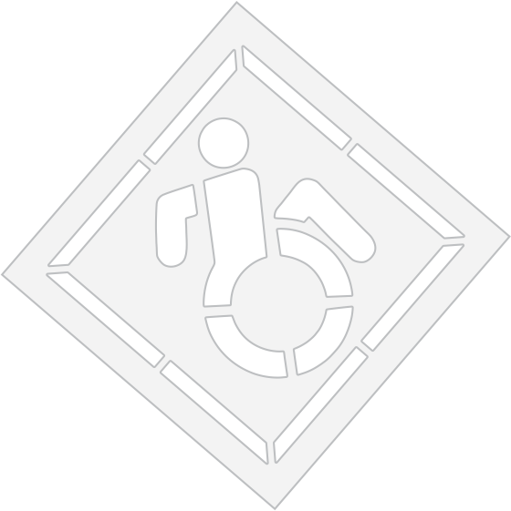 Image Is Not Available - Rae Ny Accessible Icon - Handicap Stencil With Background (560x561), Png Download