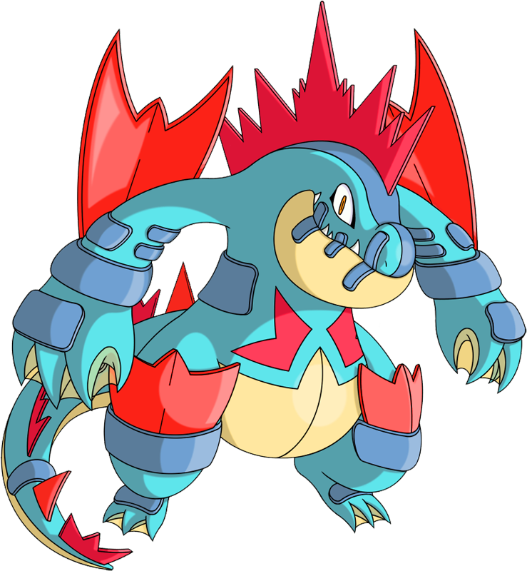 Pokemon 10159 Shiny Mega Feraligatr Pokedex - Feraligatr Shiny Totodile (739x800), Png Download