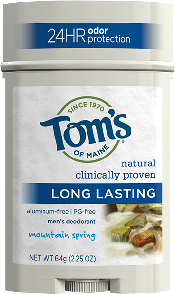 Toms Of Maine Mountain Spring Scented Long Lasting - Tom's Of Maine Men's Long Lasting Deodorant, Mountain (650x650), Png Download