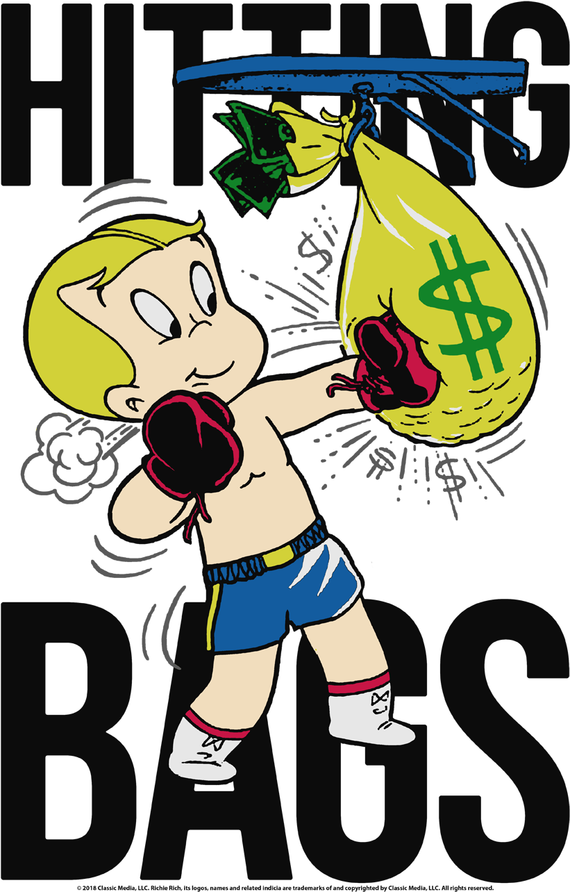 Richie Rich Make It Rain Men's Slim Fit T-shirt - Suitcase (850x1296), Png Download