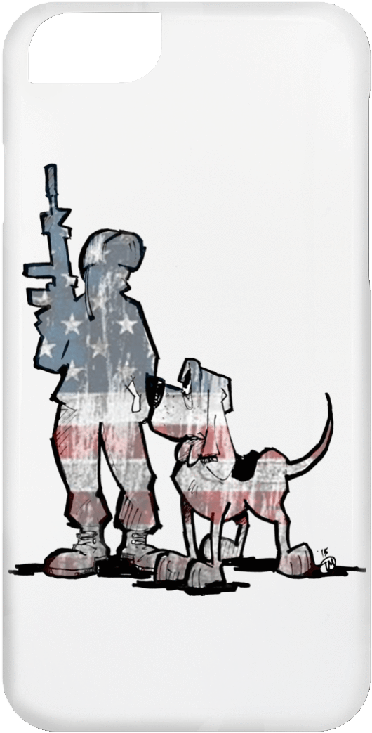 Soldier Hound Iphone 6 Case - Cartoon (1155x1155), Png Download