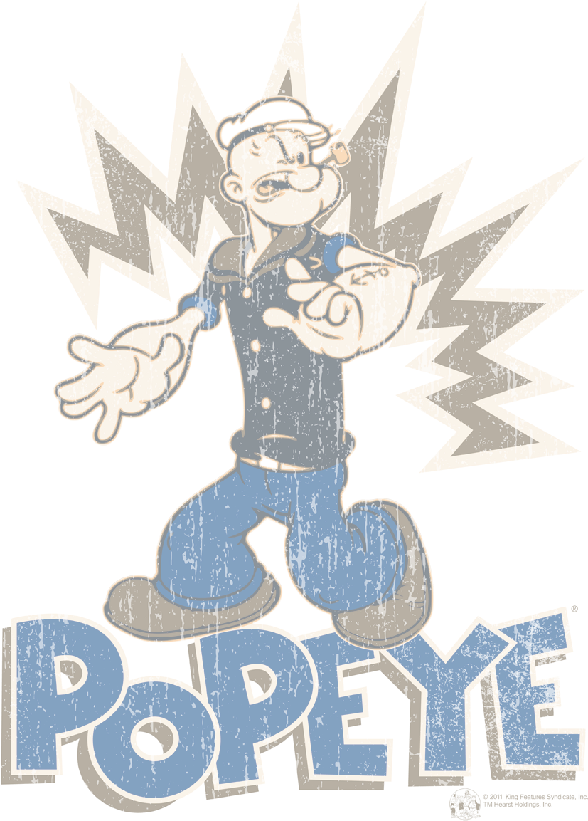 Popeye Sailor Man Men's Heather T-shirt - T-shirt: Popeye - Sailor Man (slim Fit), 3x3in. (864x1197), Png Download