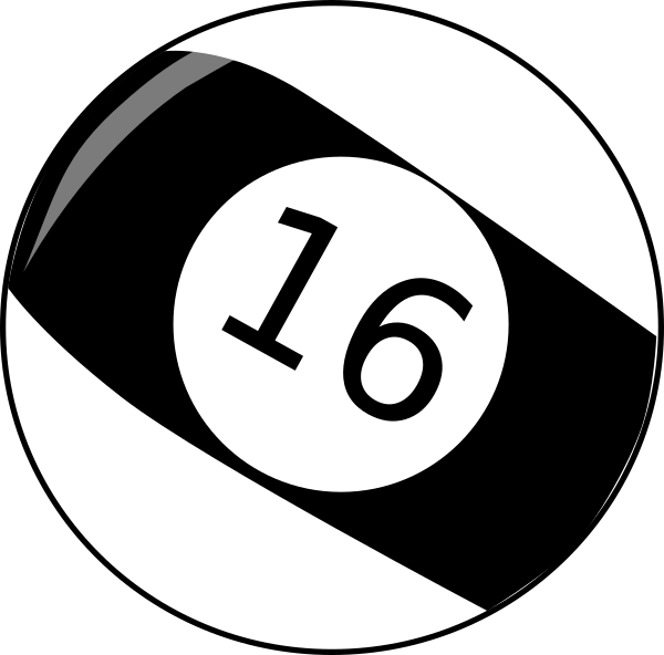 Clip Free Library Sixteen Baseball Billiard Ball - Billiard Ball Clip Art (600x592), Png Download