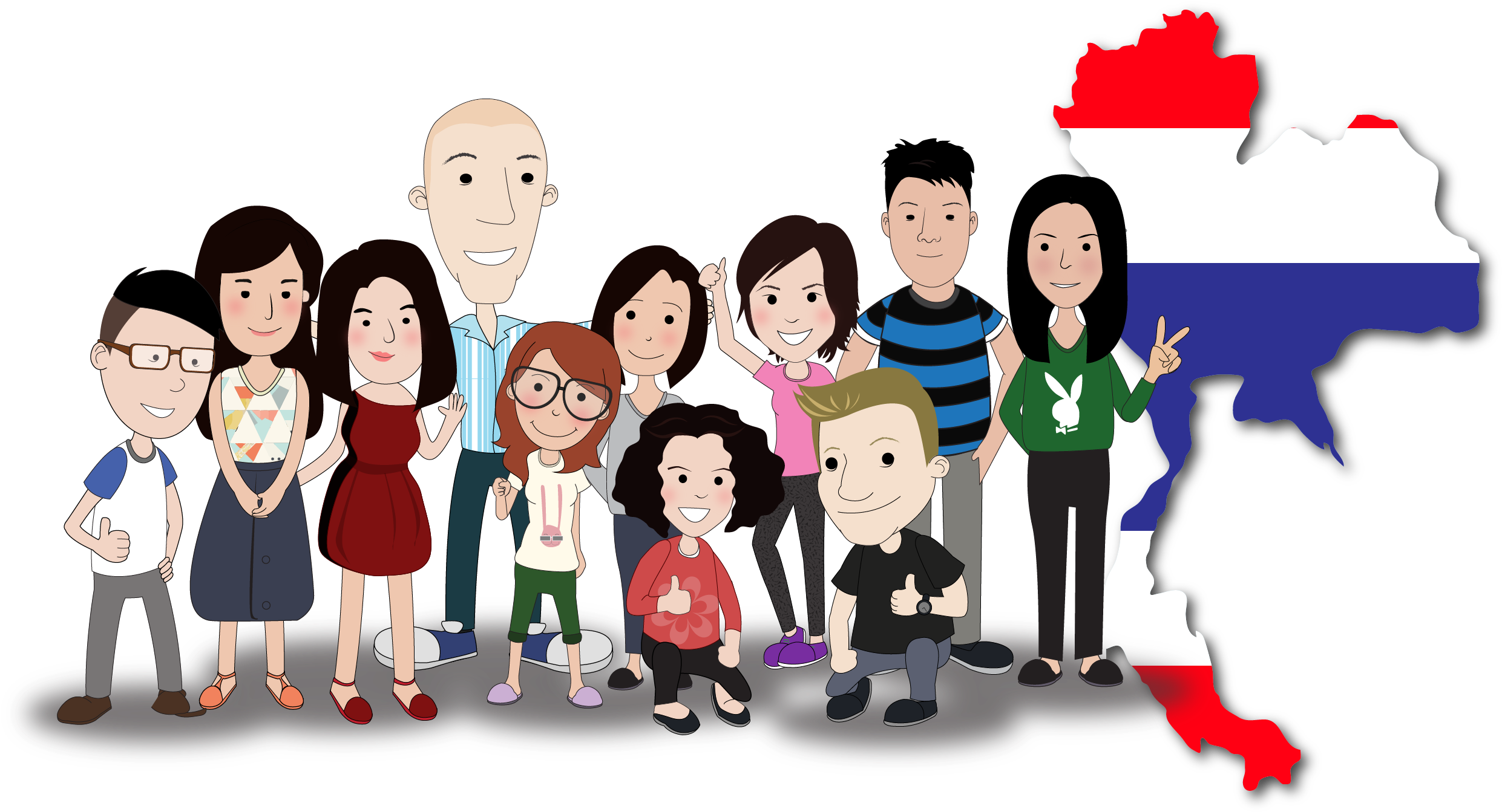 72/2 Wang Sing Kham Rd - Thai Family Cartoon Png (2667x1500), Png Download