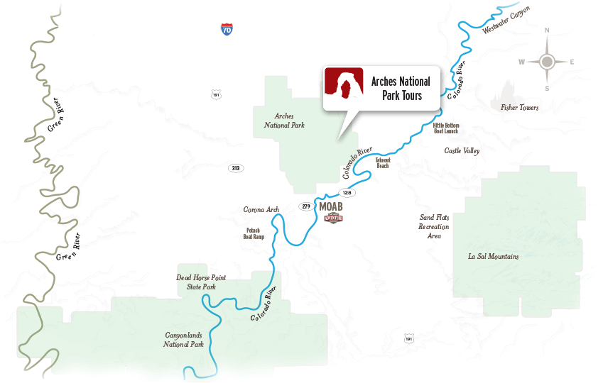 Arches National Park Map - National Park (960x605), Png Download