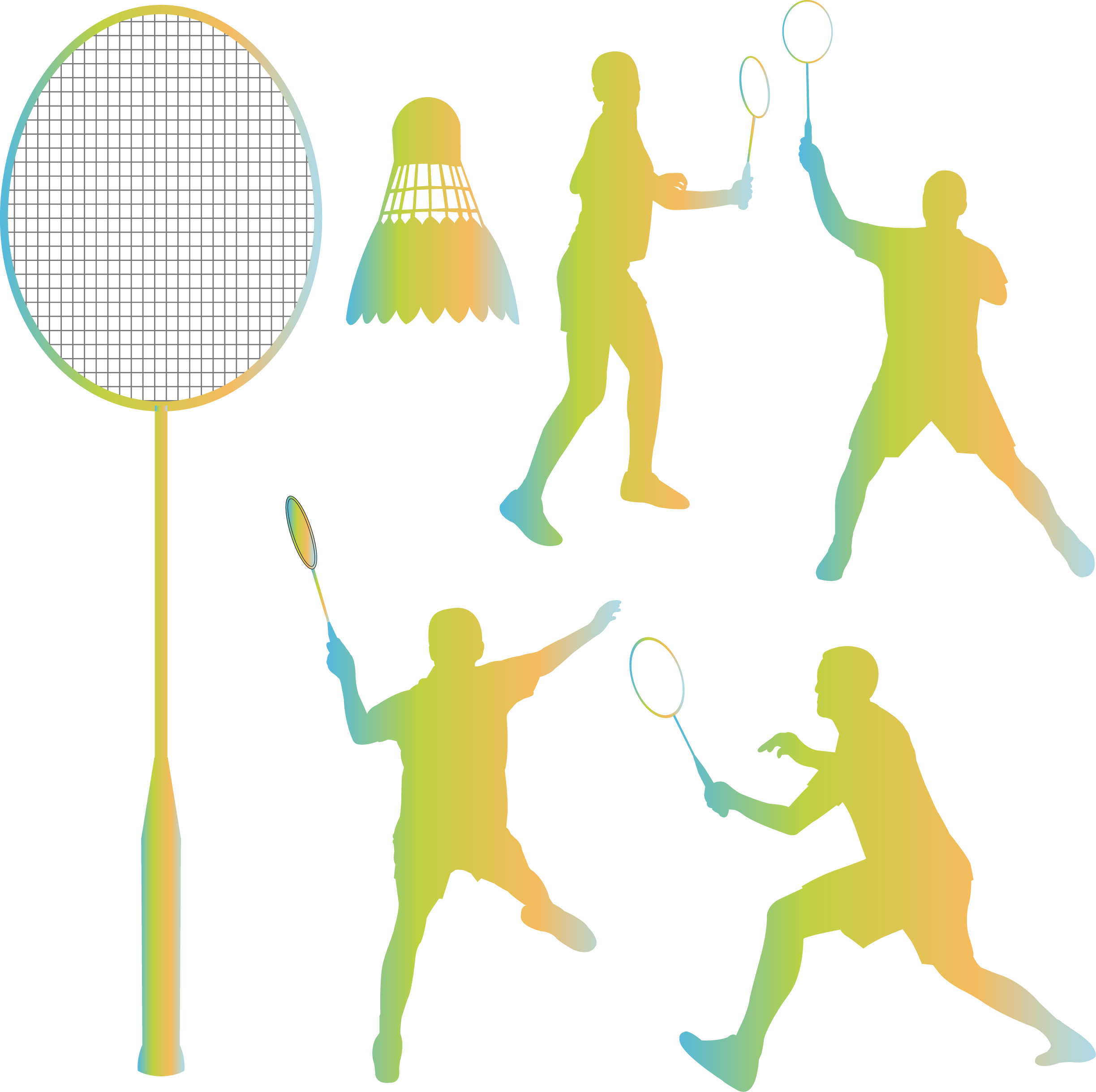 Silhouette Shuttlecock Clip Art - Badminton Silhouette (2447x2440), Png Download