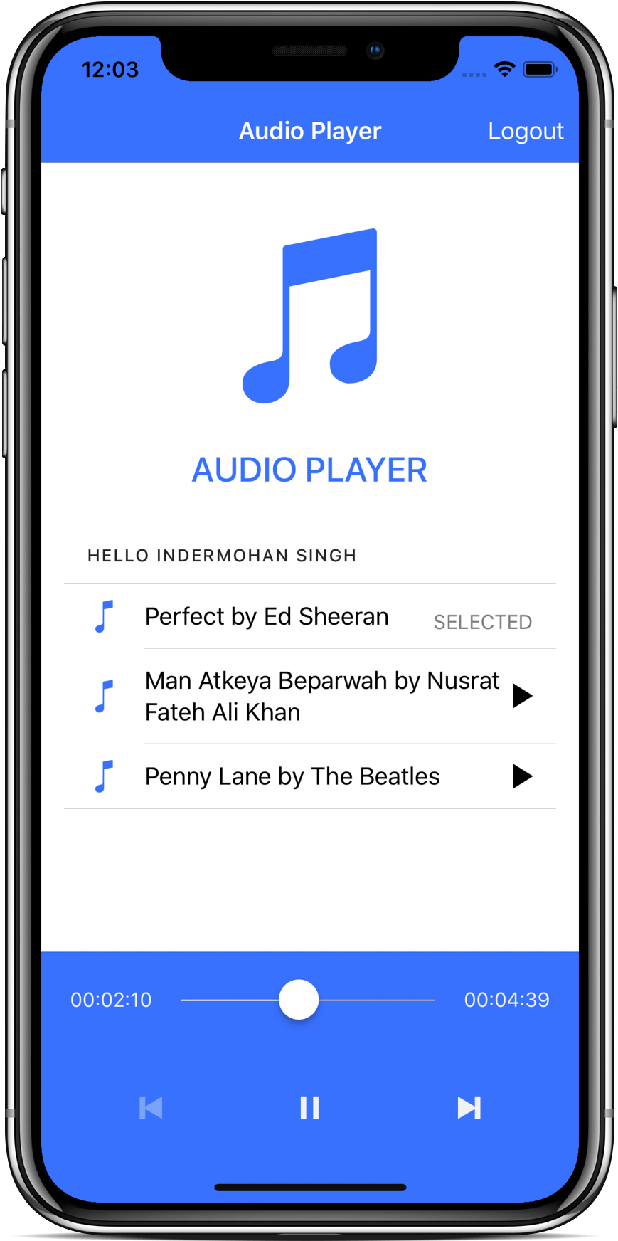 Ionic Audio Player Demo App Ui - Ionic (2000x2000), Png Download