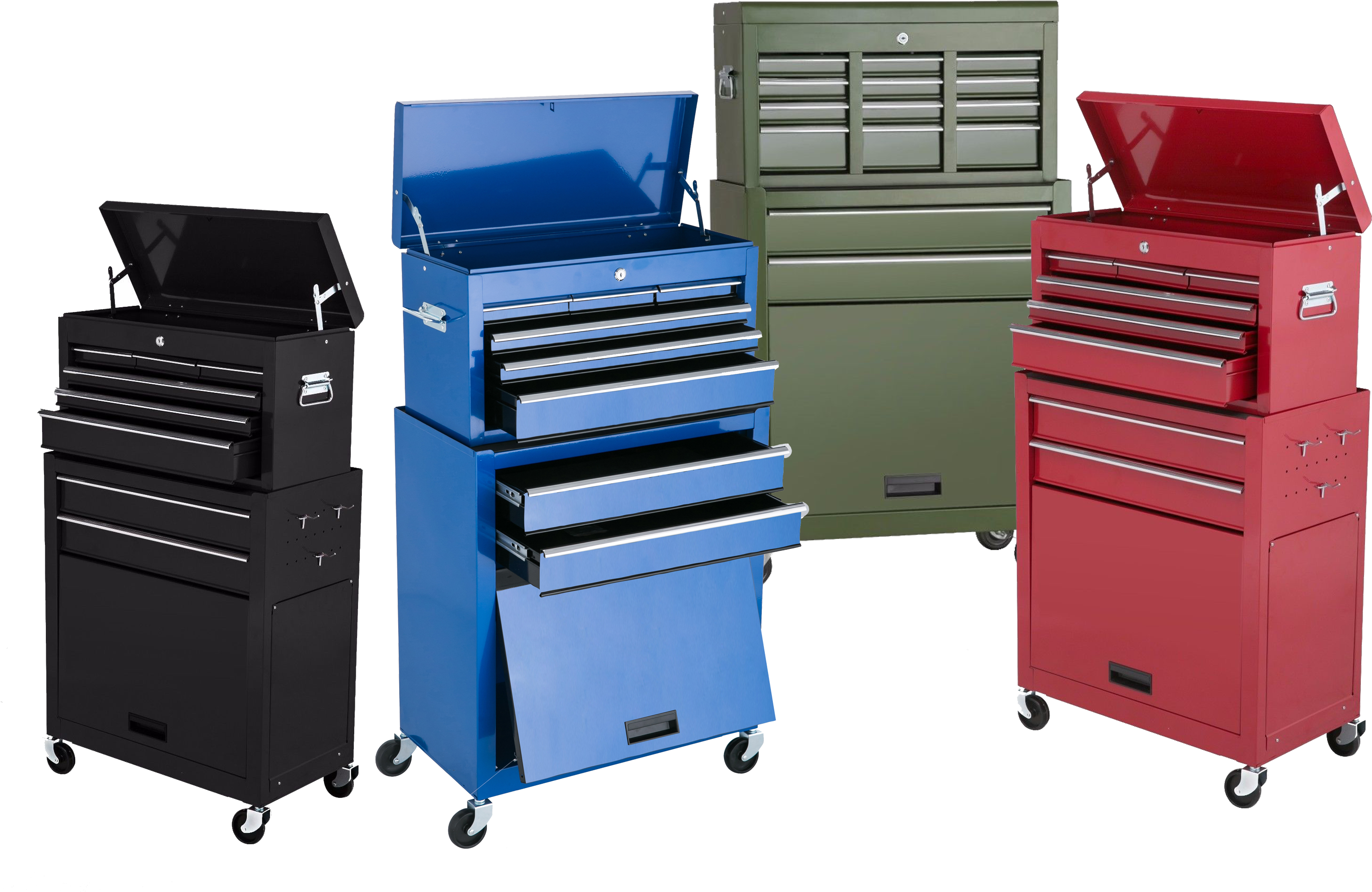 Handyman Heavy Duty Steel Toolbox With Chests And Roller (3000x2000), Png Download