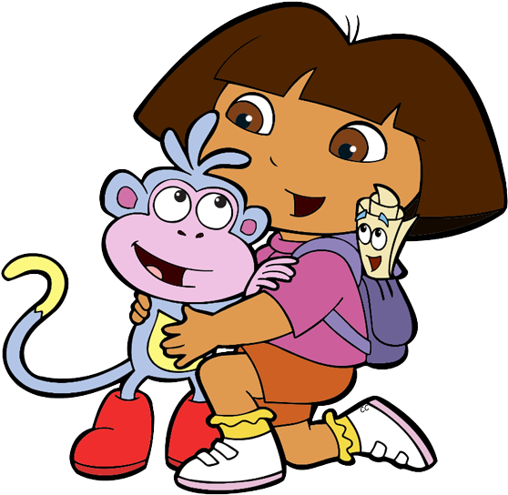 Dora The Explorer Clipart - Dora Boots And Map (566x549), Png Download