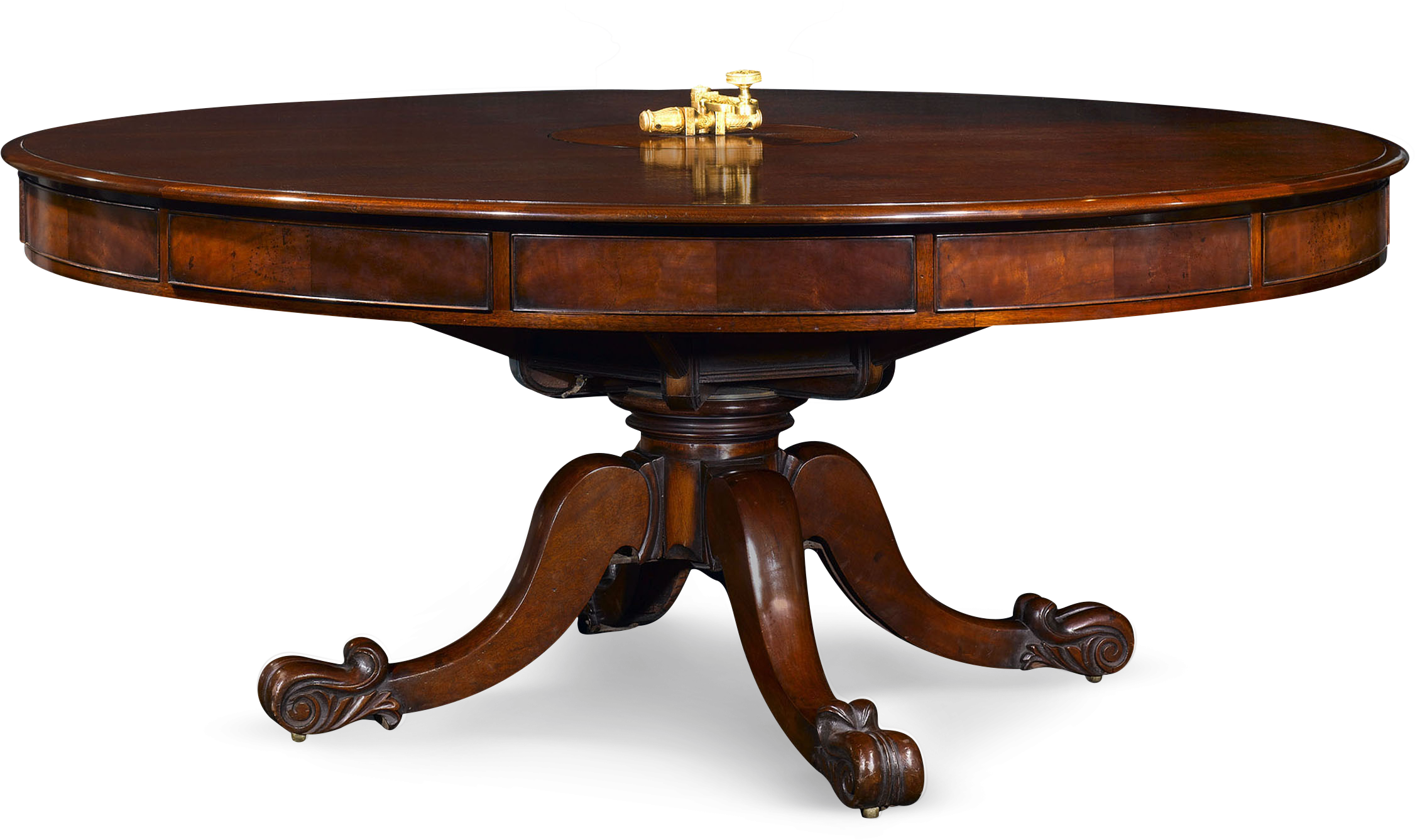 Irish Mahogany Dining And Games Table - Drum Table (2500x2000), Png Download