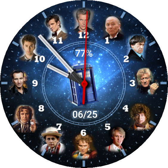 12 Doctors Watch Face Preview (564x564), Png Download