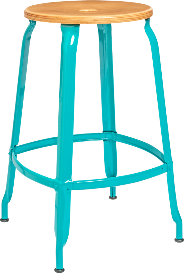 Nicolle Stool Wooden Seat 60cm - Fads Rainbow Bar Stool Purple Metal (pack (900x900), Png Download