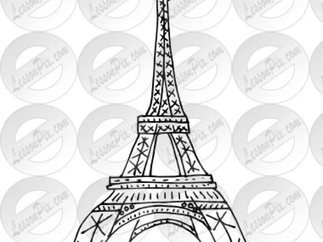 Drawn Eiffel Tower Outline - Tower (640x480), Png Download