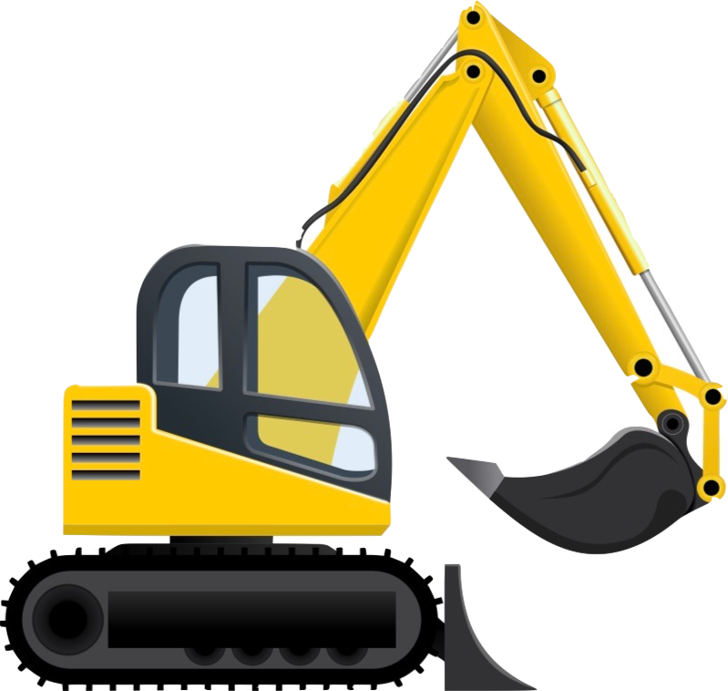 Clipart Freeuse Stock Bulldozer Clipart Yellow - Excavator Vector Png (799x758), Png Download