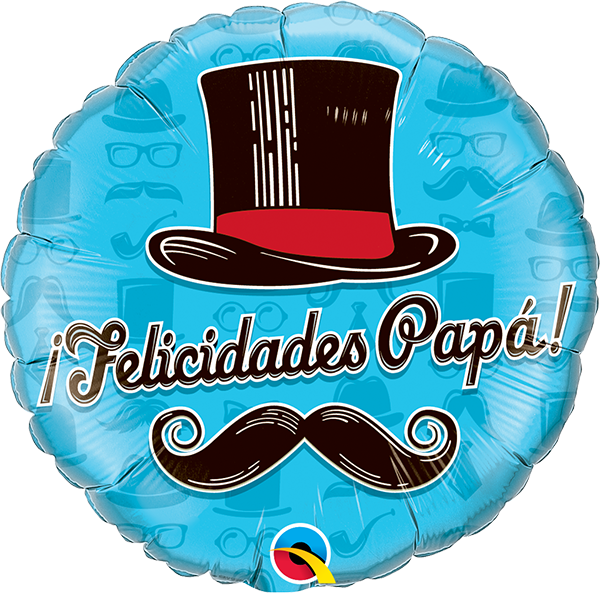 Felicidades Papa Top Hat Foil Mylar Balloon | 18" | (600x593), Png Download