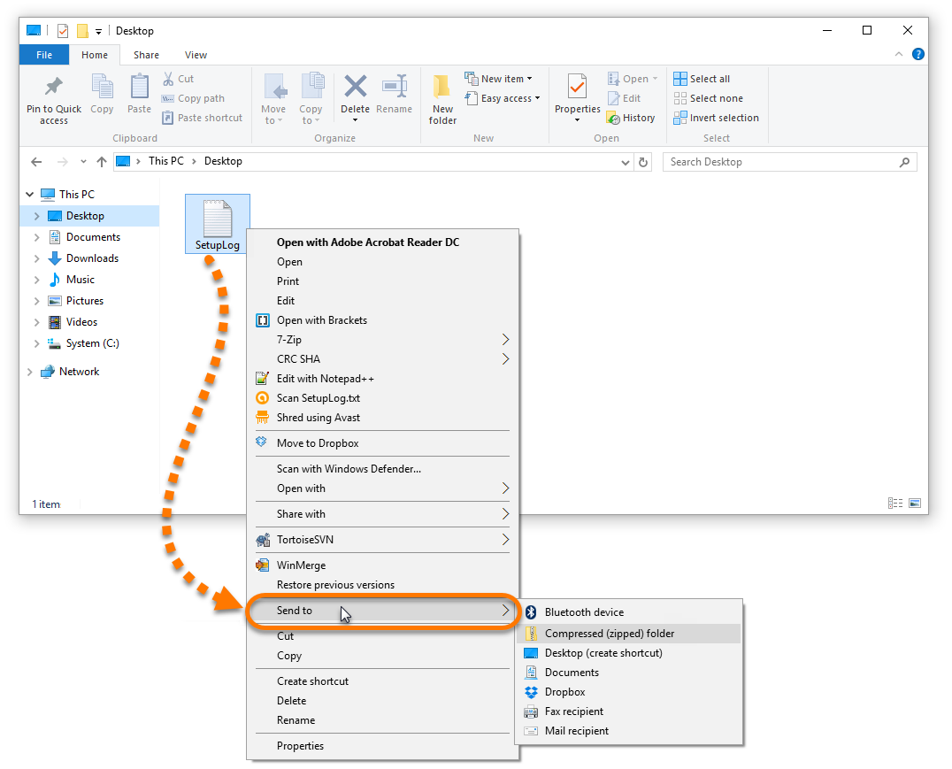 Select And Right-click The File , Then Select Send - Jar (1076x869), Png Download