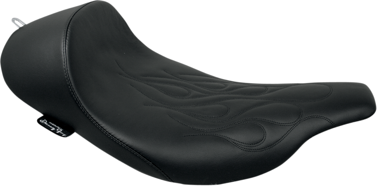 Danny Gray Black Flame Speed Cradle Leather Solo Seat - Danny Gray Speedcradle Solo For Harley Touring (1200x592), Png Download