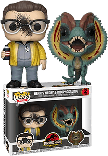 Image - Funko Pop Dennis Nedry & Dilophosaurus (600x600), Png Download