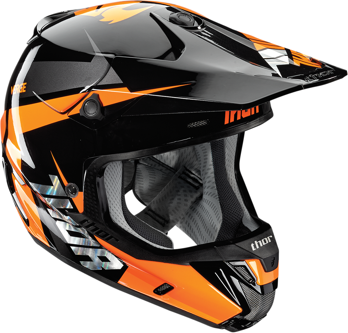 Thor Mx Verge Motocross Helmet Rebound Black Flo Orange - Thor Verge Helmet (1200x1150), Png Download