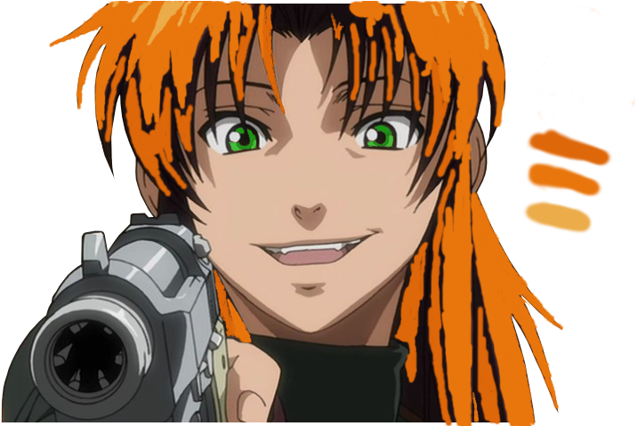 34605596 - Black Lagoon Revy Funny (848x478), Png Download