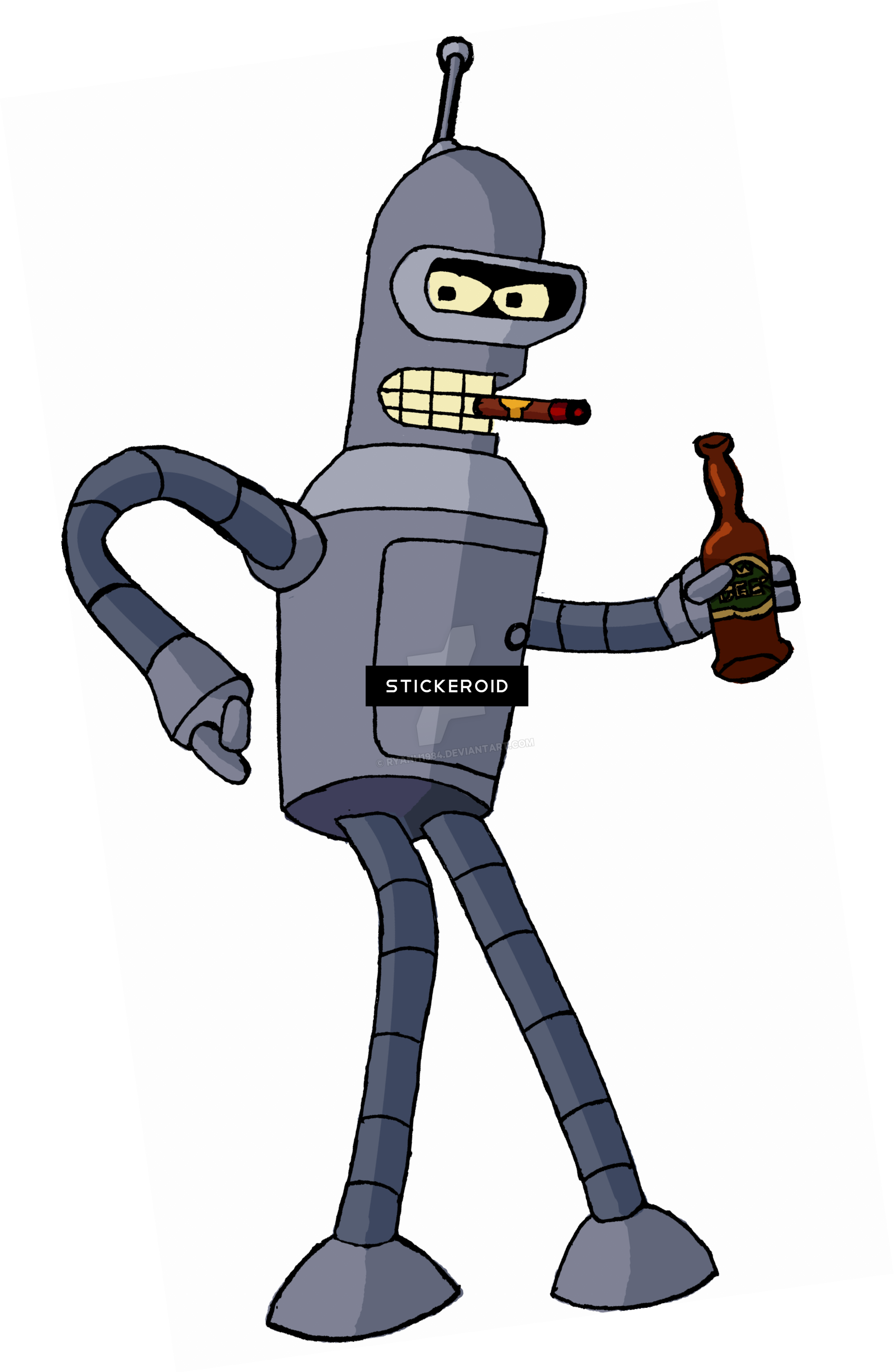 Bender Futurama - Cartoon (1978x3034), Png Download