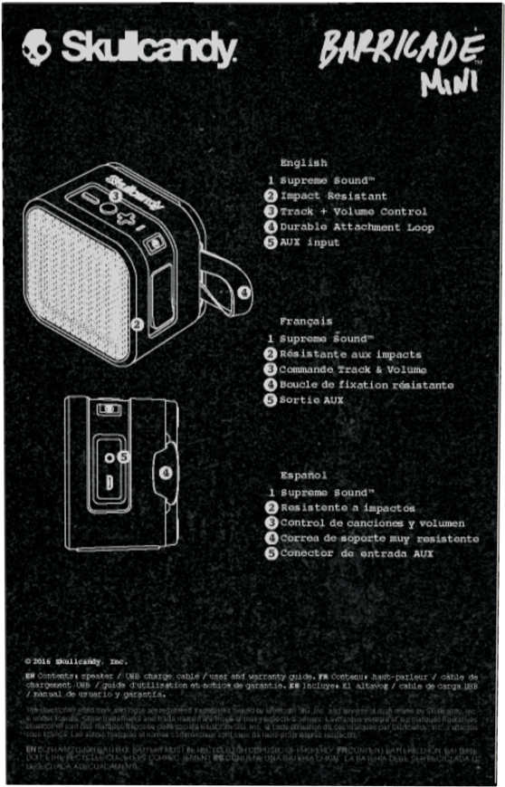 Skullcandy Barricade Mini - Skullcandy (2133x1028), Png Download