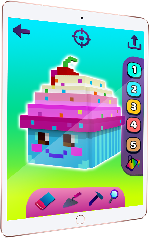 Ipad Vox - Voxel Island - Color 3d Pixel Blocks By Numbers (890x957), Png Download