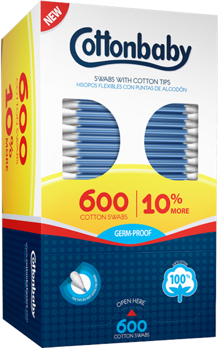 Cotton Swab Pack - Cottonbaby (800x800), Png Download