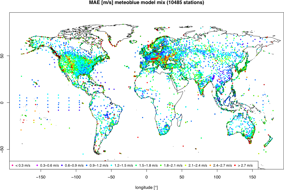 Mae [m S-1] Of Meteoblue Multimodel Mix 10 M Wind Speed - Map (997x704), Png Download