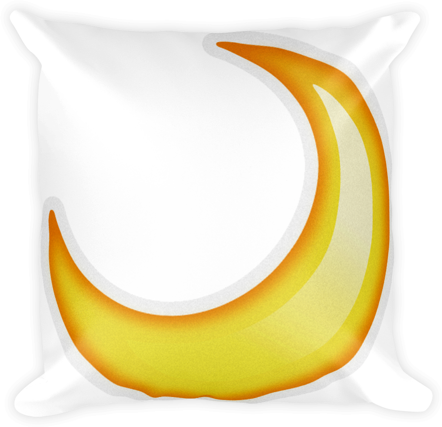 Emoji Pillow Crescent Moon Just Emoji Rh Justemoji (1000x1000), Png Download
